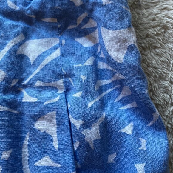 Ralph Lauren Linen Dress A Line Cut Blue and White Size 6 - Picture 6 of 6